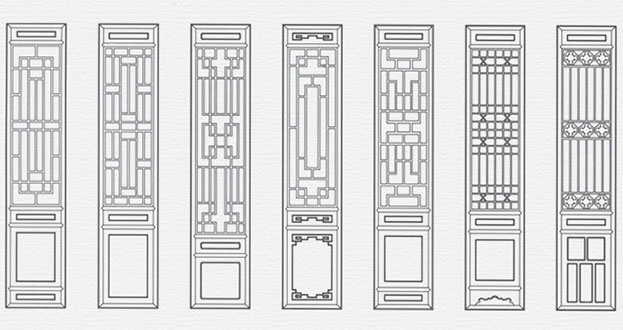 都昌常用中式仿古花窗图案隔断设计图